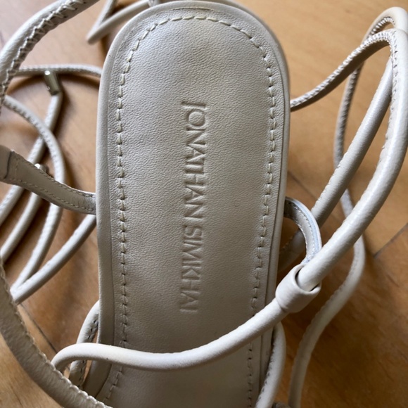 JONATHAN SIMKHAI MEGHAN SQUARE TOED HEEL WRAP SANDALS - Picture 6 of 11